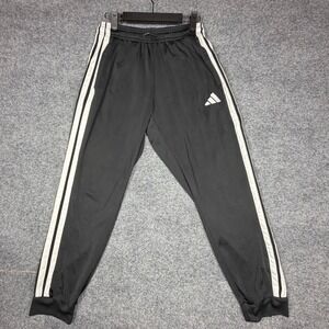 Adidas Mens Black White Striped‎ Track Pants Joggers Medium RN 88387 CA 40312